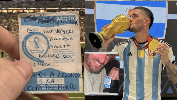 De Paul left a note in Lionel Messi's room Approximately two months before the World Cup.